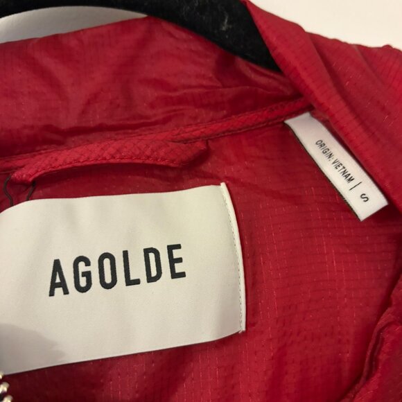 Agolde Iona Quilted Jacket in Tomato Red - Picture 4 of 4